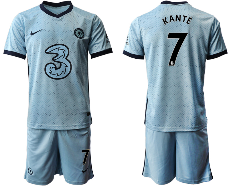 Men 2020-2021 club Chelsea away Light blue #7 Soccer Jerseys